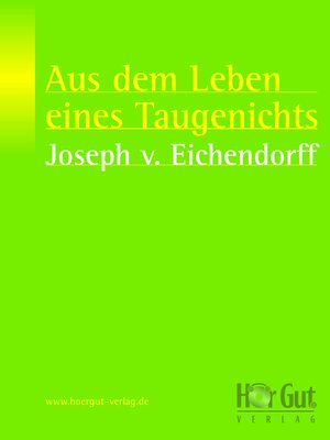 cover image of Aus dem Leben eines Taugenichts